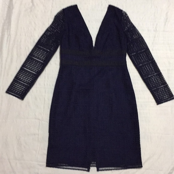 Diane Von Furstenberg navy/ black lace dress - Picture 4 of 8